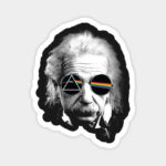 Albert Einstein Genius Hippie Sticker