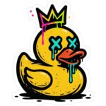 Graffiti Duck With Crown And X Eyes Sticker